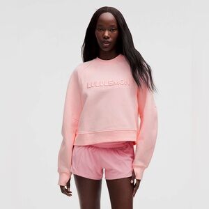 Lululemon Scuba Oversized Crewneck Pullover Wordmark Strawberry Milkshake M/L